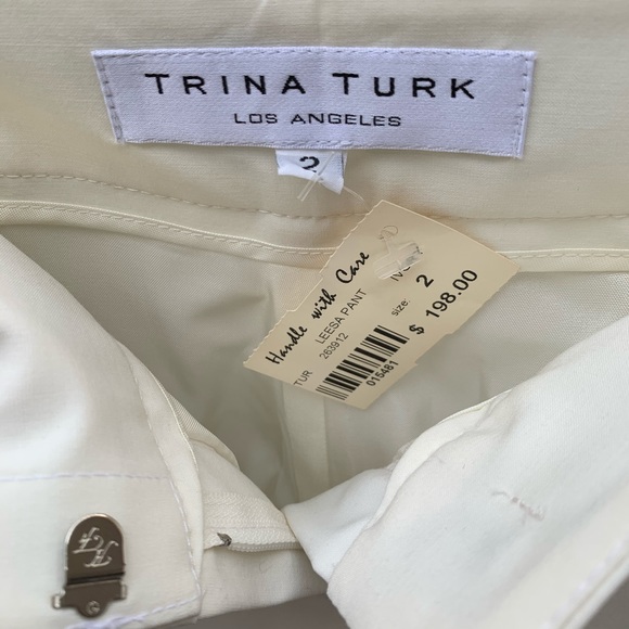 Trina Turk Los Angeles White Pants Y2K Vintage - Picture 5 of 5